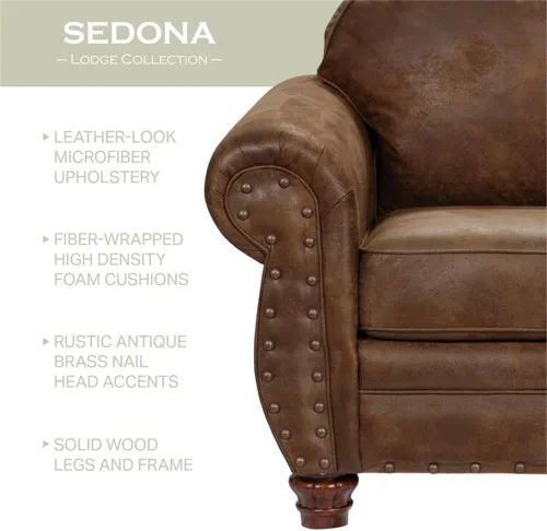 Vista 3 de American Furniture Classics Sedona - Juego de sofá cama de 4 piezas, color marrón