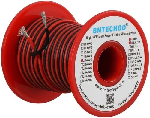 Vista 21 de BNTECHGO - Kit de cables de silicona de 7 colores calibre 20, cada uno de 25 pies de largo, cables de cobre estañado trenzados y flexibles