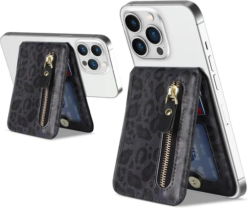 Vista 16 de Cavor Compatible con Apple Magsafe Wallet con soporte ajustable, cartera magnética para iPhone 17/16 Pro Max/15/14 Plus/13/12 Magsafe - Tarjetero