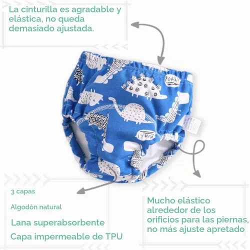 Vista 4 de U0U Pantalones de entrenamiento de algodón para bebés, ropa interior de entrenamiento para niños y niñas