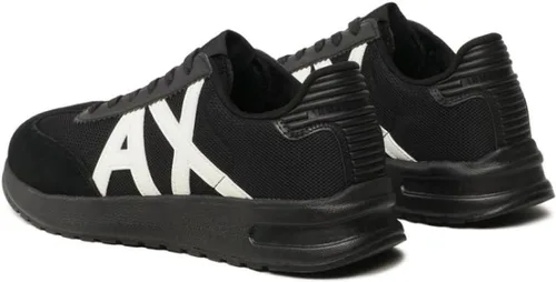 Vista 3 de AX Armani Exchange - Tenis deportivos para hombre con logotipo de gamuza