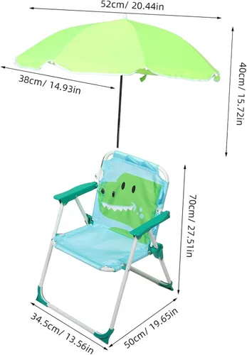 Vista 3 de Silla de playa portátil para niños y niñas, sombrilla ligera y plegable, sillas de camping para exteriores y niños pequeños, playa, alta tierra
