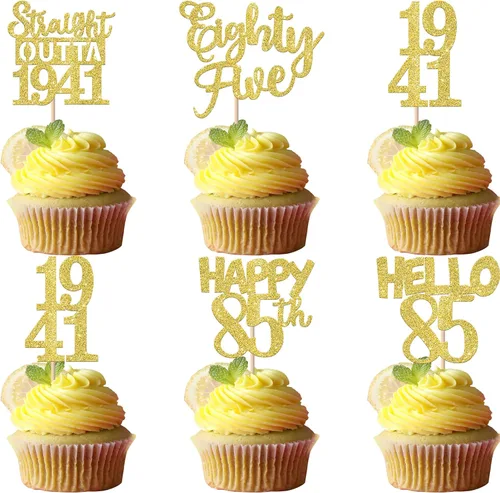 Vista 132 de 30 piezas negras para cupcakes de 10.º cumpleaños con purpurina Ten Happy 10 Straight Outta 2016 para saludos a 10 años 10 cumpleaños, boda Negro