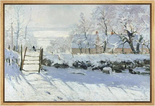 Vista 49 de wall26 Claude Monet - Paseo del acantilado en Pourville - Arte moderno impresionista - Lienzo enmarcado para arte para el hogar, 16 x 24 pulgadas