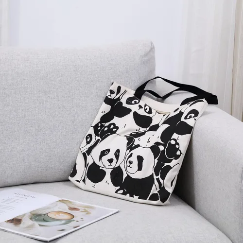 Vista 6 de Bolso de mano estético de lona con cremallera para mujer, bolsas de hombro de viaje con compartimentos