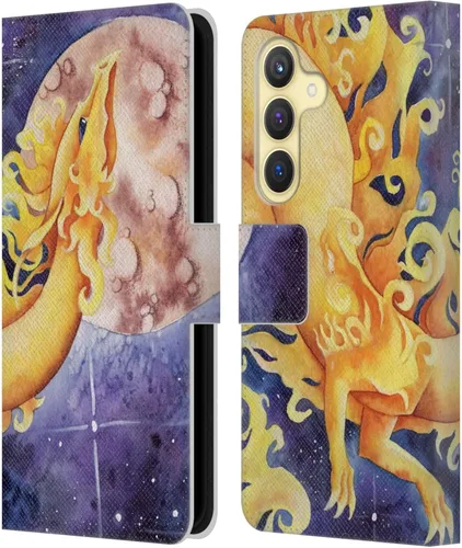 Vista 398 de Head Case Designs Officially Licensed Carla Morrow Galactic Entrancement Dragons Leather Wallet Case Compatible with Samsung Galaxy A07 4G