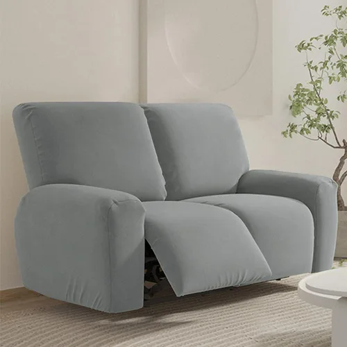 Vista 10 de vctops Fundas para sofá reclinable de 3 cuerpos, elásticas, de punto, suaves, lisas, antideslizantes, para sofá, protector de muebles con parte Café