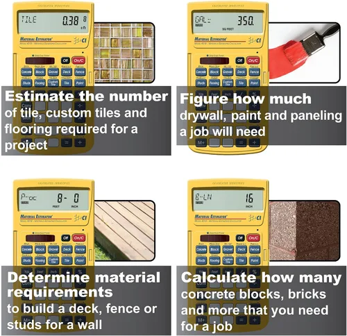 Vista 7 de Calculated Industries 4019 Calculadora de Estimación de Materiales Encuentra Costos de Materiales de Construcción para Proyectos de bricolaje