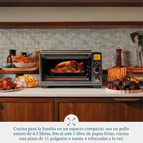 Vista 6 de Breville Smart Oven - Freidora de aire compacta, acero inoxidable cepillado
