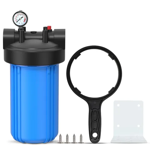 Vista 11 de PUREPLUS Filtro de agua para toda la casa de 1 etapa, con filtro de agua reductor de hierro y manganeso, carcasa universal de cartucho de 10" x