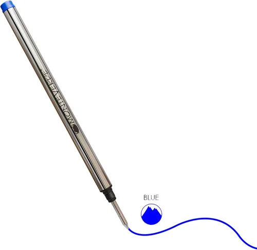 Vista 4 de Monteverde USA Rollerball - Recambios para bolígrafos Montblanc, punta fina, tinta azul, paquete de 2 – Rendimiento de escritura vibrante y suave