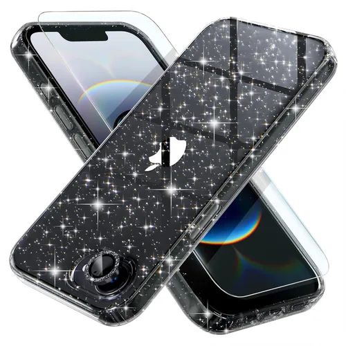 Vista 46 de Choiche, funda para iPhone 14 de mujer, brillante, protección de grado militar, 2 cubiertas de lentes de cámara Diamond, 2 protectores de vidrio
