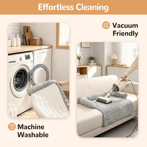 Vista 6 de YooxArmor Sofá cama de felpa para perro, lavable y extraíble para mascotas, con borde elevado y parte inferior antideslizante, protector de muebles