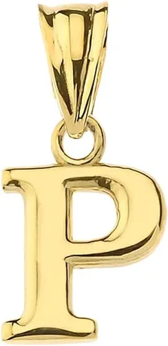 Vista 28 de Colgante de oro amarillo de 10 quilates con inicial A-Z con dije fino de 1/2 pulgada – Elección de letra inicial