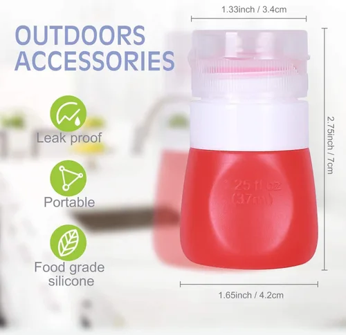 Vista 2 de YINGGG. Botellas de salsa portables, para apretar. Conjunto de 4.