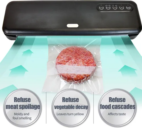 Vista 6 de Máquina selladora al vacío, sellador automático compacto de alimentos con sistema de vacío externo, diseño fácil de limpiar, modos de alimentos