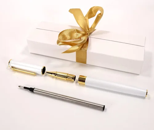 Vista 6 de Bolígrafo de metal personalizado de alta calidad + caja de regalo, diseño de un regalo verdaderamente único, grabado con láser, color rosa