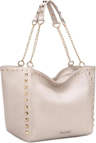 Vista 15 de Montana West - Bolso de mano grande para mujer con asa superior sobredimensionada y bolsos con cadena XL-negro