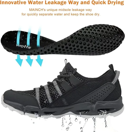 Vista 3 de MAINCH Zapatos de agua de senderismo para mujer, de secado rápido, para deportes al aire libre