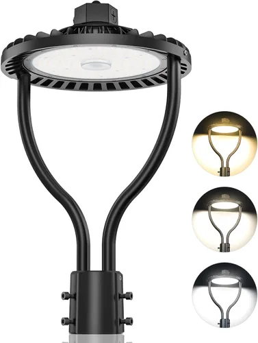 Vista 17 de Luz LED de poste superior de 60 W con fotocélula, 60 W, 48 W, 36 W, ajustable, 8400 lúmenes, CCT ajustable 3000/4000/5000K, luces de poste al aire