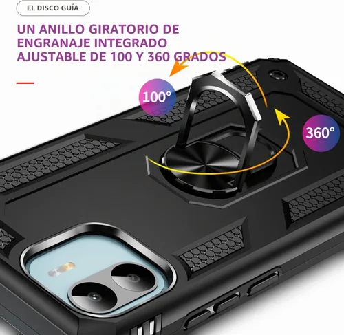 Vista 5 de Funda para Xiaomi Redmi A1/A2 con [2 unidades] Protector de pantalla de vidrio templado, para Redmi A1 / A2 Case Heavy Duty Armor [Grado Militar]
