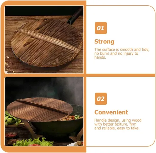Vista 8 de Luxshiny Wok tapa de cocina herramienta olla hogar chapoteo wok pan tapa cocina asiática