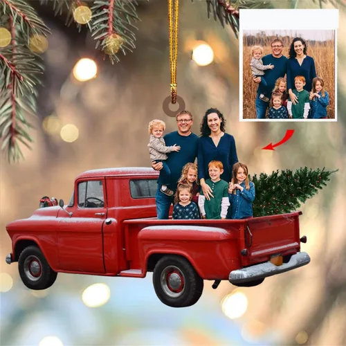 Vista 13 de Adorno personalizado para tu foto, adorno de mica con foto personalizada, adorno de Navidad familiar, adorno de Navidad familiar personalizado