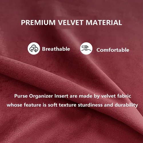 Vista 6 de Doxo Organizador de bolso de terciopelo para bolsos, organizador de bolsas de mano para bolsas LV Carryall PM, múltiples bolsillos