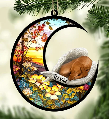 Vista 148 de Atrapasoles conmemorativo personalizado para perros, adorno navideño de Airedale Terrier, recuerdo por pérdida de mascota, regalos conmemorativos