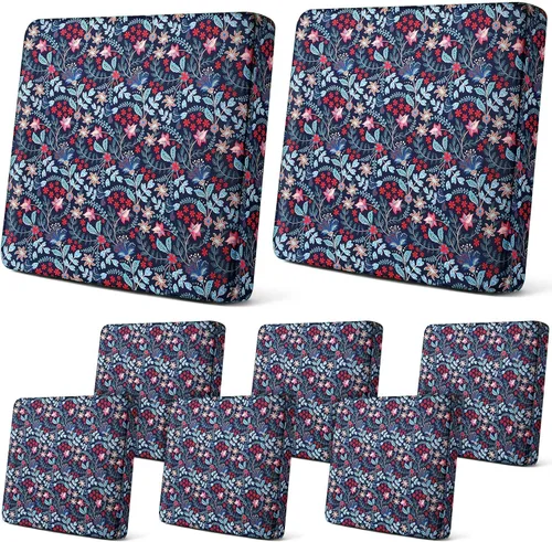 Vista 14 de Newwiee Funda de cojín, para cojín de asiento de sofá o sillón, 8 unidades, elástica, para sofá, muebles de patio y exteriores, de repuesto, suave
