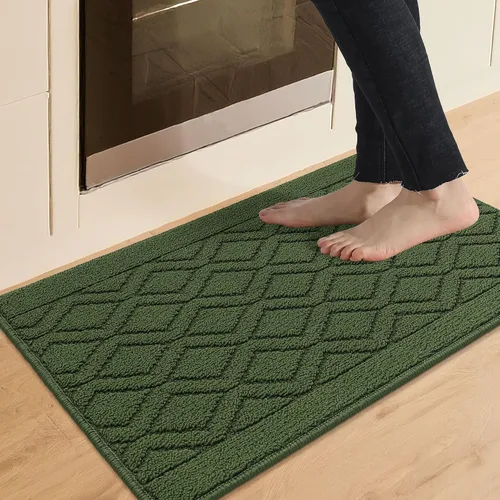 Vista 56 de COSY HOMEER Tapete de cocina antideslizantes, absorbentes para el piso, alfombra de cocina lavable, tapete de pie para fregadero, alfombra de Beige