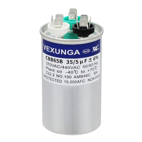 Vista 87 de VEXUNGA Capacitor Dual de Arranque Redondo A/C de 50/5 uF 50+5 MFD 370VAC o 440VAC CBB65 CBB65B Capacitores de Aire Acondicionado para Motor