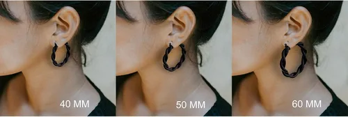 Vista 2 de Juego de 3 pares de aretes de aro grandes y gruesos para mujer, hipoalergénicos, chapados en oro de 14 quilates, gruesos y abiertos, para regalos