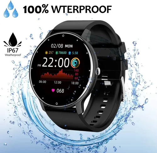 Vista 2 de Reloj inteligente para TCL 20 A 5G – Relojes de seguimiento de actividad física para hombres y mujeres, IP67 resistente al agua con pantalla táctil