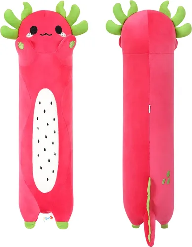 Vista 8 de PEACH CAT Almohada de felpa de gato de 19.6 pulgadas de largo, lindos animales de peluche de gatito, juguetes de peluche suaves, regalos para niños