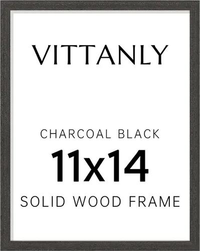 Vista 198 de Vittanly - Marco de fotos de 4 x 6 pulgadas de madera maciza con plexiglás, incluye paspartú de 3,5 x 5, para colgar en la pared o poner sobre una