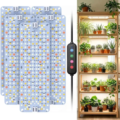 Vista 10 de SDOVUERC Luces de Crecimiento de Espectro Completo 384 LEDs, Luces de Crecimiento de Plantas de 24W para Plantas de Interior con Función de Conexión