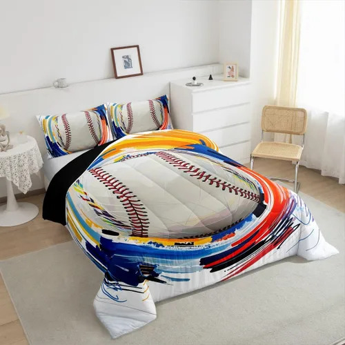 Vista 78 de Juego de ropa de cama de baloncesto para niños y adolescentes, juego de edredón deportivo para niños, tamaño matrimonial, suave, ligero, decoración