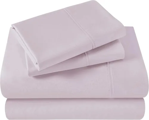 Vista 24 de SUPERIOR Juego de sábanas de algodón egipcio de 400 hilos, 1 sábana bajera elástica con bolsillo profundo, 1 sábana encimera y 2 fundas de almohada