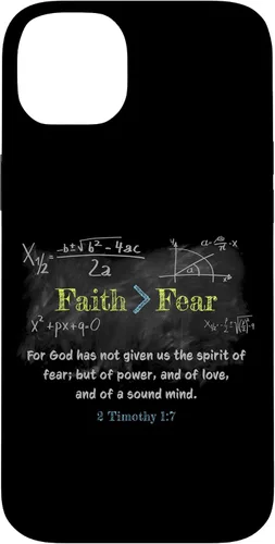 Vista 15 de Faith > Fear 2 Timothy 1:7 Christian Verse Math Equation Case for iPhone 17