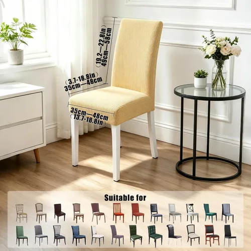 Vista 10 de PETCUTE Fundas elásticas para sillas de comedor, fundas elásticas antideslizantes para sillas de comedor, color gris, paquete de 2
