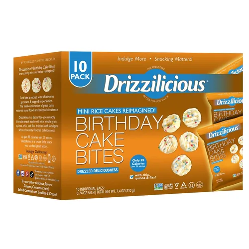 Vista 10 de Drizzilicious Mini tortas de arroz con remolino de canela - Crisps de arroz, aperitivo saludable para adultos y niños, tortas de arroz saborizadas