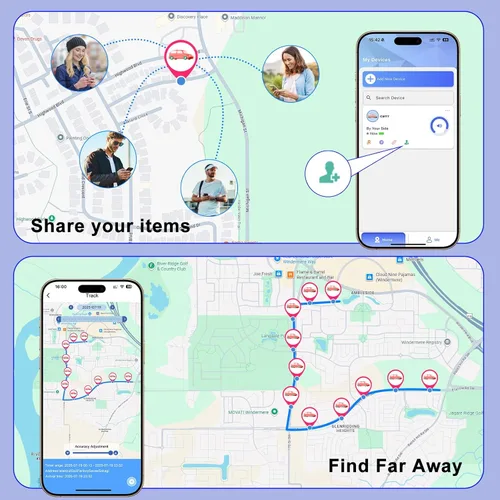 Vista 6 de Rastreador GPS para vehículos con funda magnética funciona con Find My (solo iOS), sin suscripción de tarifa mensual, no requiere tarjeta SIM