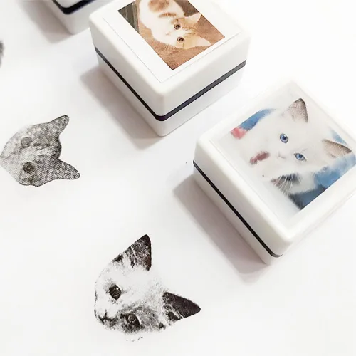 Vista 4 de Sello de retrato de mascota hecho a medida, sello personalizado para mascotas, idea de regalo, amante de los animales, sello de tinta personalizado