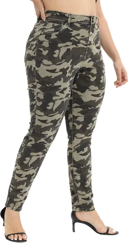 Vista 6 de Gboomo Pantalones ajustados y cónicos para mujer, talla grande, cómodos, elásticos, de cintura alta