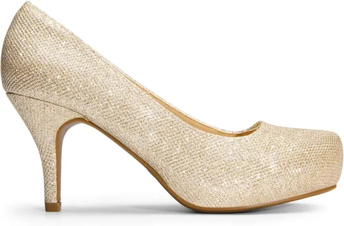 Vista 2 de DREAM PAIRS - Zapatos Tiffany de tacón clásicos, elegantes y versátiles con tacón de aguja bajo y plataforma, zapatos de vestir para mujer