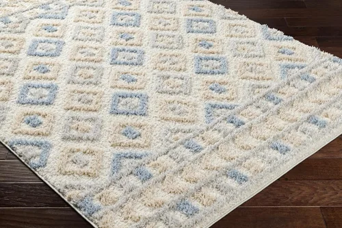 Vista 5 de Hauteloom Tilos - Alfombra marroquí de estilo granja pequeña con diseño de enrejado, alfombrilla para puerta, alfombra peluda, patrón de enrejado