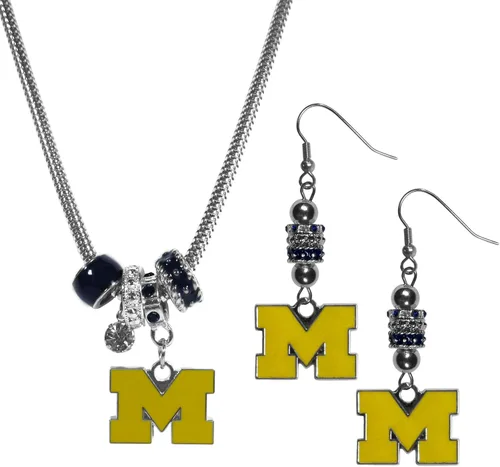 Vista 8 de Siskiyou Sports NCAA womens Euro Bead Earrings and Necklace Set