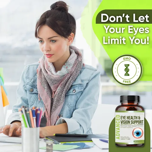 Vista 4 de NutraPro Apoyo a la visión: las mejores vitaminas para los ojos para una visión borrosa. Suplementos oculares para adultos con luteína para la salud