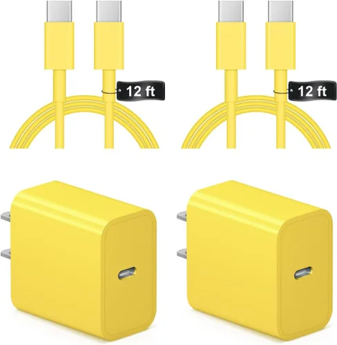 Vista 19 de Cargador para iPhone 17 16 15 de carga rápida - 2 unidades, 20 W, USB C, bloque de carga con cable tipo C de 6 pies compatible con iPhone 17/17